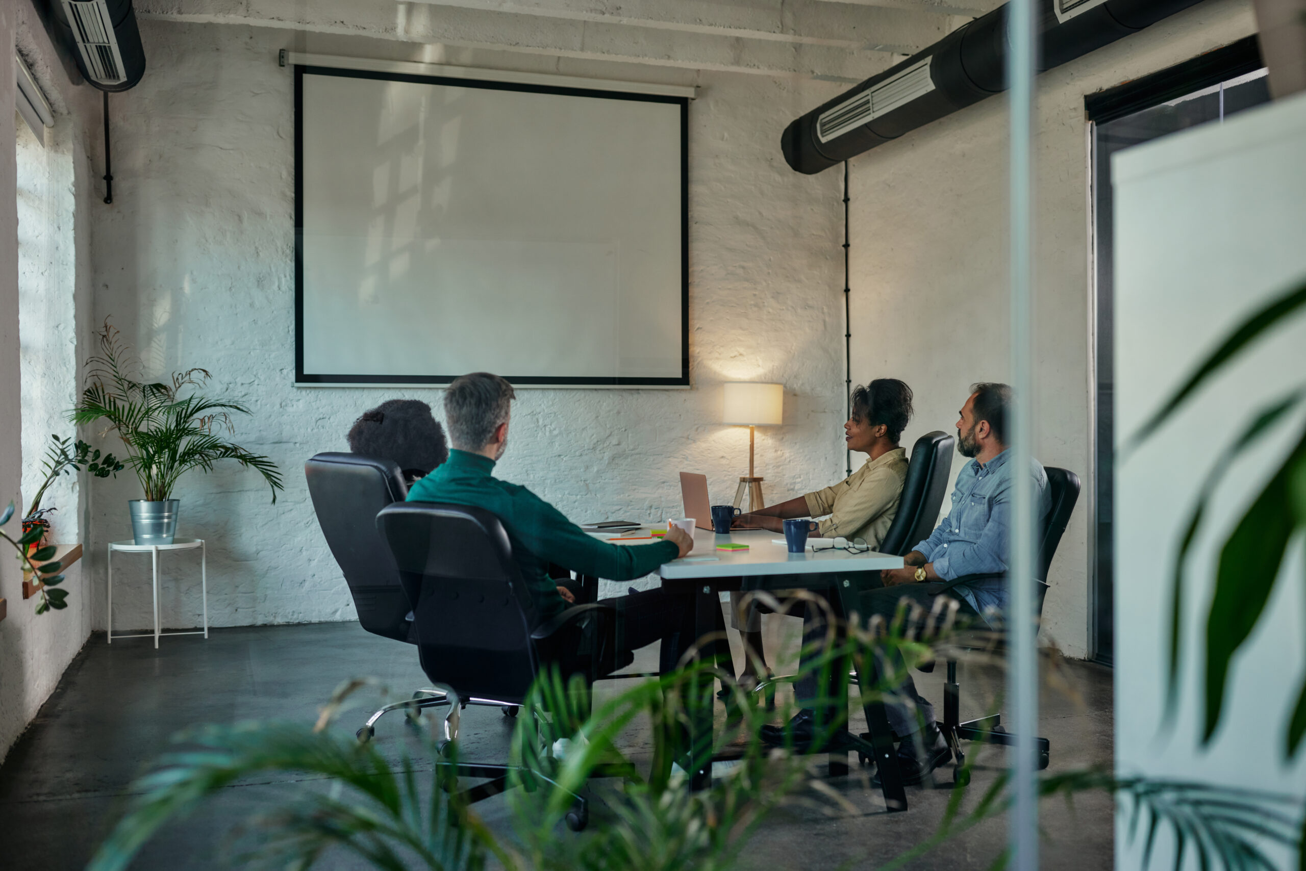 Business people in video conference.